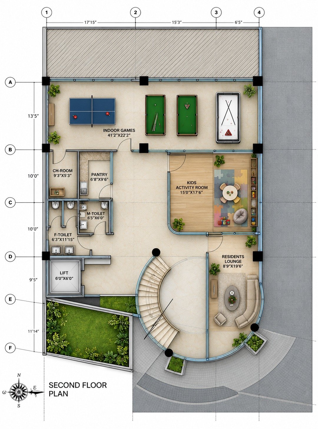 Club house second floor plan